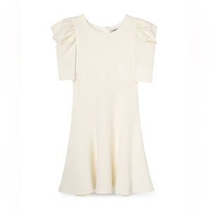 2T Habitual Kid White flounce dress with puff sleeve